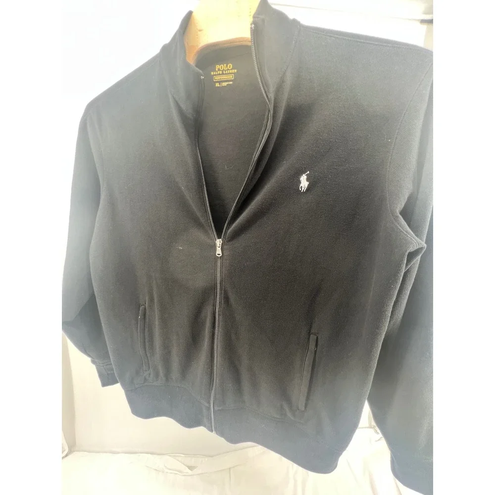 Polo Ralph Lauren‎ Performance Track Jacket Black Full Zip Men's XL